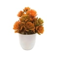 thumbnail image 2 of Artificial Plants Potted Orange, Usupdd Realistic Plastic Flowers Small Bonsai, 16x15x7cm Artificial Potted Plants for Indoor Decoration, Orange, 2 of 6