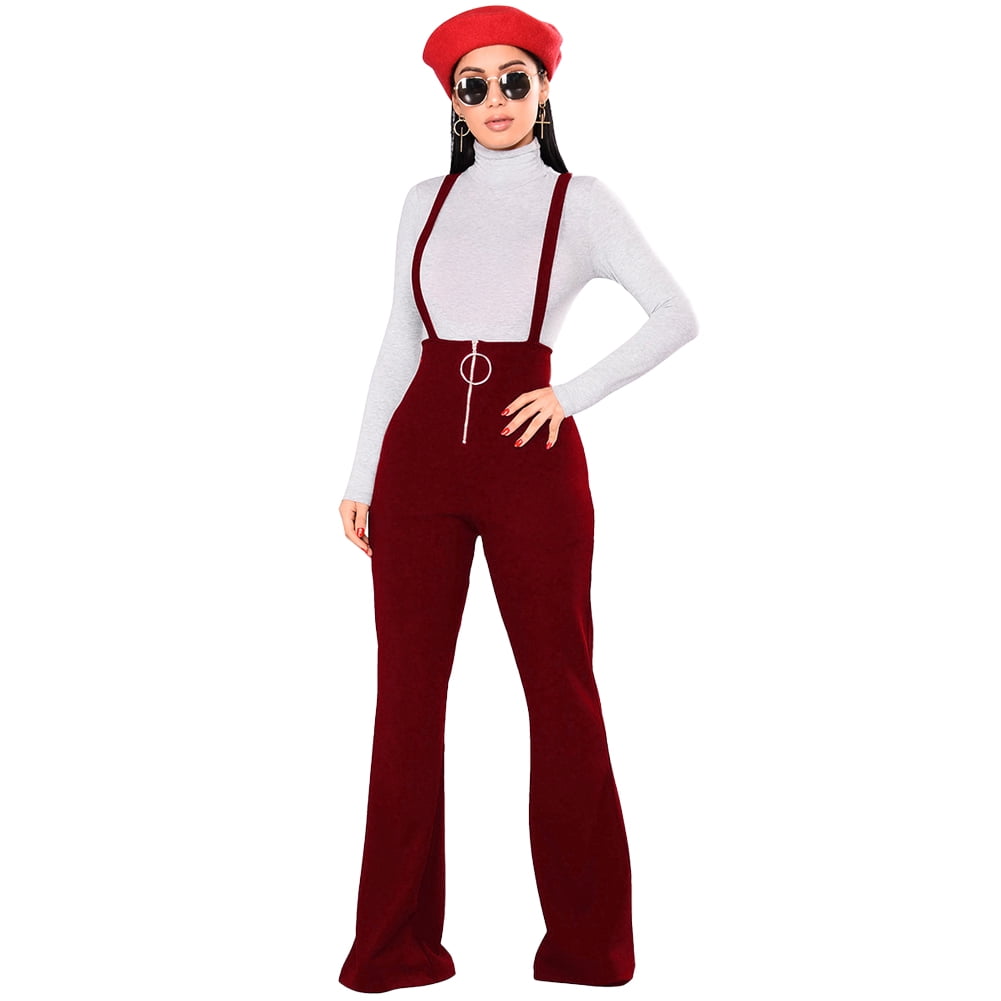 flared dungaree jumpsuit