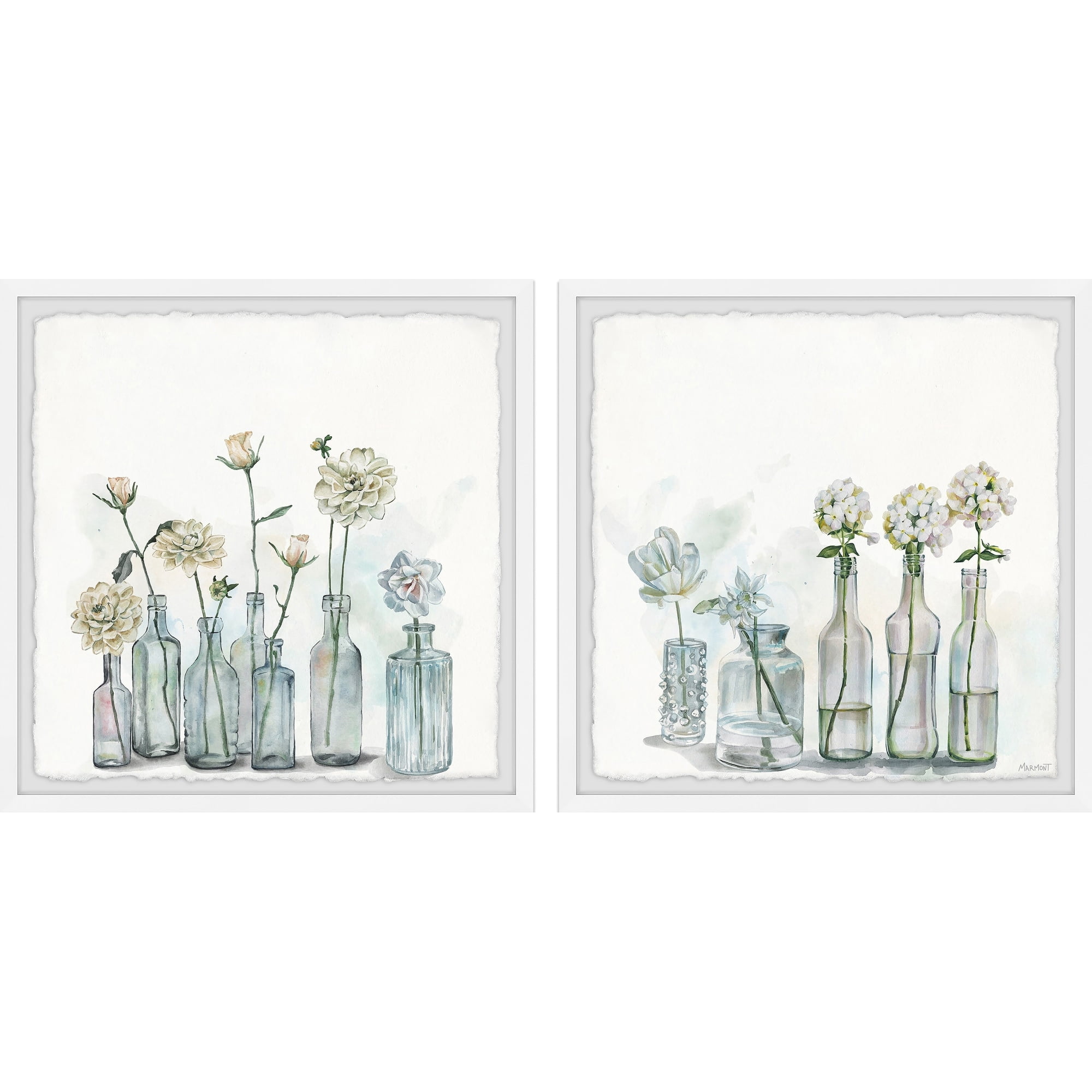 Marmont Hill Clear White Blooms Diptych