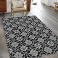thumbnail image 2 of 2.7'x5' Area Rugs, Black Grey Indoor Outdoor Area Rug for Living Room Bedroom, Morocco Modern Geometric Ethnic Art Washable Bathroom Rugs Kitchen Floor Carpet Mats Home Decor Aesthetic, 2 of 8