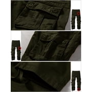 Matchstick Mens Retro Relaxed Plus Size Cargo Pants with Multi Pockets