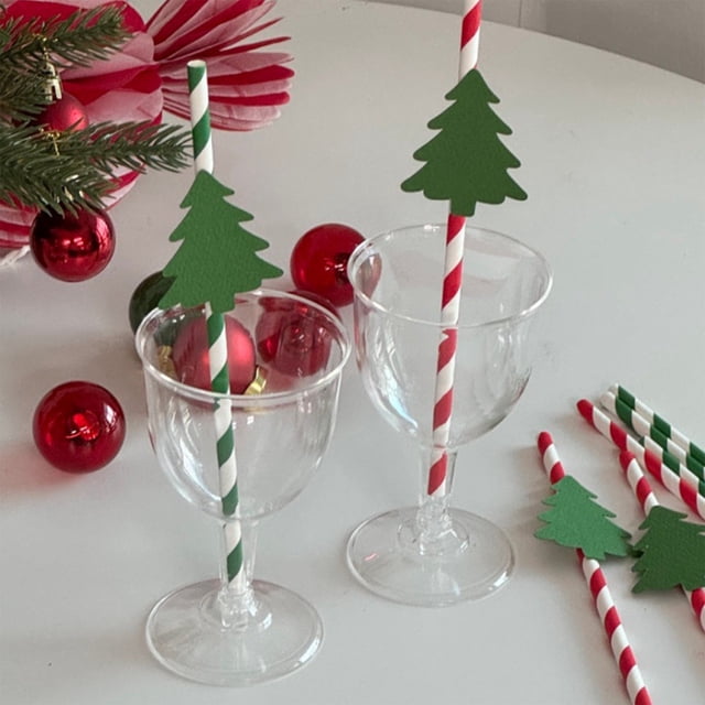 Copa de vino navideña desechable de plástico | Copa de champán transparente para fiestas, 12 cm, ligera y festiva | Decoración navideña para fiestas y celebraciones navideñas.