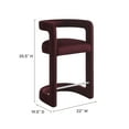 thumbnail image 3 of Counter Stool Chair, Red, Velvet, Bar Pub Cafe Bistro Dining Kitchen Hospitality Restaurant, Modern Contemporary, HB37620, 3 of 9