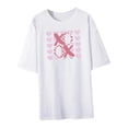 thumbnail image 2 of Camiseta para mujer, Camiseta básica, trajes clásicos, regalo, camiseta femenina de manga corta a la moda para oficina, compras, senderismo, deportes Blanco, 2 of 8
