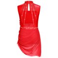 thumbnail image 4 of iiniim Girls Ballet Skirted Leotard Mesh Figure Ice Skating Dress Asymmetrical Lyrical Dancewear Red 12, 4 of 7
