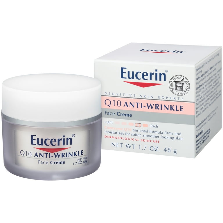 træt Foster Sørge over Eucerin Q10 Anti-Wrinkle Face Cream for Sensitive Skin, 1.7 Oz Jar -  Walmart.com