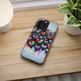 thumbnail image 5 of DistinctInk Clear Hybrid Case for Apple iPhone 13 Pro Max (6.7" Screen) - Lively Love: Graffiti Hearts in Rainbow - Lightweight Grip, 5 of 8
