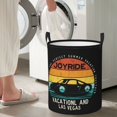 thumbnail image 4 of DouZhe Paniers à Linge Pliables Imperméables Imprimé Rétro au Coucher du Soleil Circular Hamper avec Poignées, 4 of 6