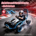 thumbnail image 2 of Track Seven 24V Electric Go Kart for Kids, Drift Crazy Cart with 400W Motors, Max 7 Mph, Protective Roll Cage, Metal Frame, 5-Point Harness, Bluetooth, 24V Ride on Toy Car Kart for Kids Aged 6+, Blue, 2 of 8