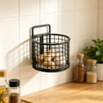 thumbnail image 7 of No Drill Wall Mounted Storage Rack, Kitchen Ginger Garlic Storage Basket, Household Spice Jar Organizer, No Drill Wall Mounted Storage Rack, 7 of 7