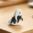 thumbnail image 5 of Cute Ghost Holding Cat Figurine, Non-Scary Halloween Decorations for Desk, Small Milky White Ghost Statue for Tiered Tray, Kawaii Spooky Home Office Decor for Kids Room & Shelf Display, 5 of 8