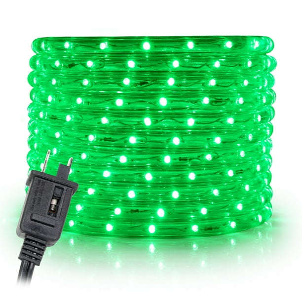 Green 1/2" Thick LED Rope Lights IP65 Indoor/Outdoor Lighting ETL Certified