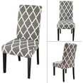 thumbnail image 3 of Dining Chair Covers Set of 4, High Stretch Removable Washable Parsons Chair Slipcover for Home Party Hotel Wedding Ceremony (Grey White), 3 of 9