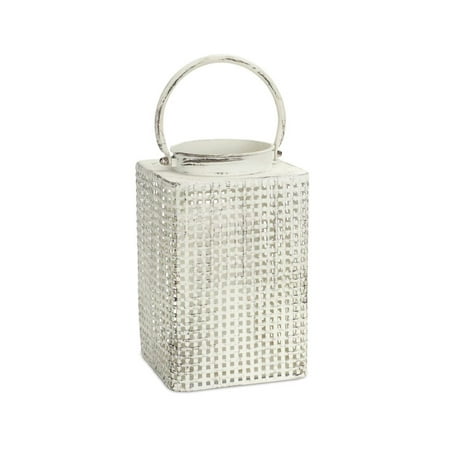 Set of 3 White Basket Weave Style Candle Lanterns (Best Type Of Weave)