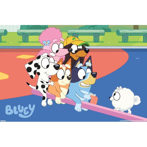 Bluey (2018) - Bluey and Friends See Saw Fun Wall Poster, 22.375" x 34"