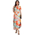 thumbnail image 3 of Vestido largo Jeqeocafy para mujer, verano 2025, cuello redondo con bolsillos, 3 of 6