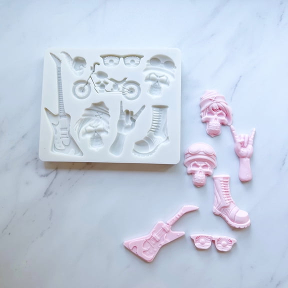 BIKER / ROCKSTAR  BAKING MOLD FOR CUPCAKES, CAKEPOPS, CHOCOLATE STRAWBERRIES, PRETZELS & RICE KRISPIES…