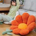 thumbnail image 3 of Injueey Cojín de asiento Cojín de sofá Cojines de silla Accesorios para el hogar Suavidad de estudiante En forma de flor borrosa Mirada linda Decoración del hogar Naranja Injueey HA084465-01, 3 of 6