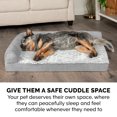 thumbnail image 3 of FurHaven Embossed Faux Fur & Suede Orthopedic Deluxe L-Chaise Pet Bed for Dogs & Cats - Gray, Jumbo Plus, 3 of 14