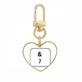 thumbnail image 1 of Keyboard Symbol 7 Art Deco Fashion Gold Heart Keychain Metal Keyring Holder, 1 of 3
