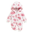 thumbnail image 5 of Baby Girl Romper 2024 Winter Warm Kids Cute Baby Long Sleeved Cute Hooded Jumpsuit Winter Clothes Pink 0 Months-3 Months, 5 of 5