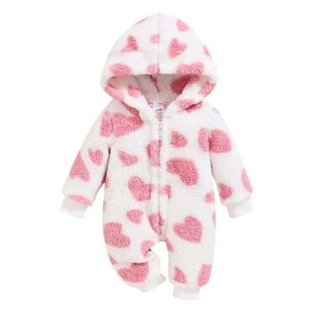 

WELOIJEVBE Baby Girl Clothes 2024 Winter Cute Baby Long Sleeved Warm and Soft Cute Hooded Girls Winter Clothes