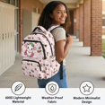 thumbnail image 3 of Yspwyqan Backpack Set Kids Girls, Strawberry Cow 4 Piece Backpack Lunchbox Set with Pencil Case, 17 Inch Lightweight Padded Straps Bookbag with Multi-Pocket for Elementary School, 3 of 7