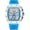 Blue, variant on Fashion Hollowed Men Watches Tonneau Skeleton Dial Big Face Waterproof Chronograph Fashion Casual Watch with Silicone Strap Multifunctional Outdoor Sports Wristwatch
