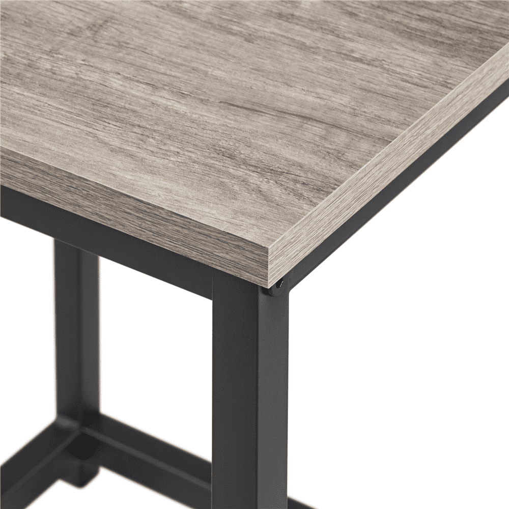 Renwick 5-Piece Dining Set with Industrial Square Table and 4 Backless Chairs, Gray