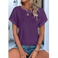thumbnail image 3 of Womens Tops Short Sleeve Shirts Blouses for Women Dressy Casual Cap Sleeve Tops Purple S, 3 of 6
