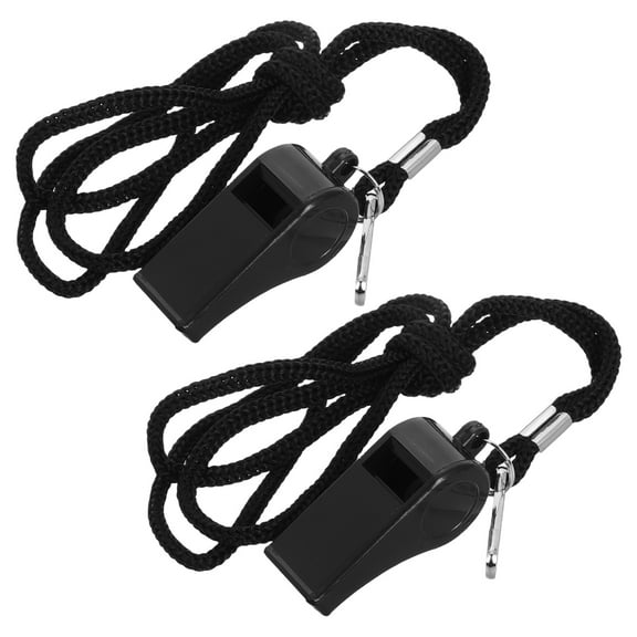 WHAMVOX Hemoton 2pcs Plastic Sports Whistles with Lanyard Loud Crisp Sound for Referees and Officials Outdoor Camping Accessories