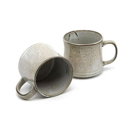 

Kook Glazed Ceramic Coffee Mugs 15 oz Java/Slate Set of 2