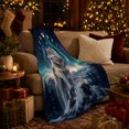 thumbnail image 3 of Gray Wolf Beneath Aurora Skies, Realistic Fantasy Wildlife Illustration Composition, Just Because Gift for Wolf Art Enthusiasts, Cozy Flannel Blanket and Home Decor for Living Room and Bedroom, 3 of 7