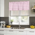 thumbnail image 5 of Pink Valances for Windows, Decorative Rod Pocket Window Valance Curtains, Country French Rustic Buffalo Plaid Modern Art Short Curtain Drapes for Kitchen/Bathroom/Living Room, 2 Panels, 42" W x 18" L, 5 of 8