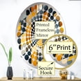 thumbnail image 3 of Designart "Geometric Harmony in Grey and Yellow" Geometric Radial Dot Round Wall Mirror - Oval Printed Decorative Mirror - Multiple Color Options, 3 of 5