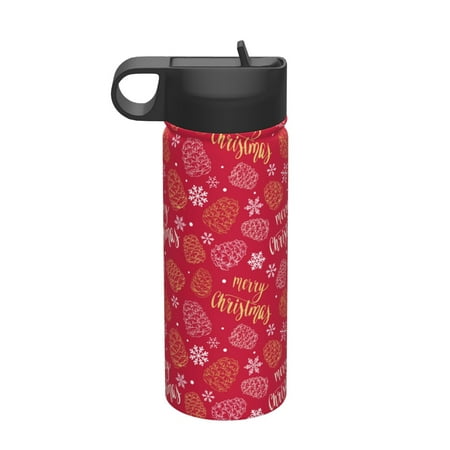 

Matuu Gold Pinecone Merry Christmas A for 18oz Durable Thermal Cups Keep Drinks Cold & Hot Insulated Coffee Mug with Lid (With Straw)