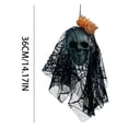 thumbnail image 4 of Red Halloween Skull Hanging Ghost Decor Foam Bleeding Head With Lace Flower For Home Garden Bar Party Red, 4 of 4