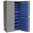 thumbnail image 2 of Global Industries Assembled Heavy-Duty Steel Bin Cabinet with 132 Blue Bins, 2 of 7