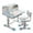 Blue, variant on Fompes Kids Study Desk and Chair Set Children School Study Drawing Desk Chair Height Adjustable Kids Table Desk and Chair Set with with Large Writing Board Bookshelf and Book Bucket - Blue