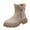 Khaki, variant on Wensltd Women Wide Width Boots Fabric Upper Side Zip Round Toe Low Heel Winter Warm Booties