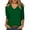 Green, variant on Fulijie Women's T-shirts V-Neck Mid-Long Sleeve Tops Tee Solid Color Blouse