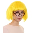 thumbnail image 5 of HPO | Fashion Edna | Multiple Colors Bob with Bangs and Glasses, Halloween Wig | Breathable Capless Cap, 5 of 85