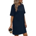 thumbnail image 5 of Horkkom T Shirts for Women Summer Short Sleeve Mini Dresses Beach Loose Casual Dresses with Pockets XL, 5 of 7