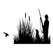 Duck Hunting Silhouette Edible Icing Image for 1/4 sheet cake