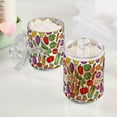 thumbnail image 2 of Yayeee 4 Pack Qtip Holder Bathroom Cotton Swab Canister with Lid Clear Dispenser Set, Vegetables Pattern, 2 of 6