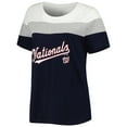 thumbnail image 2 of Women's Navy/Heather Gray Washington Nationals Plus Size Colorblock T-Shirt, 2 of 3