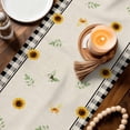 thumbnail image 3 of Sunflowers Table Runner - 60 Inch Long Spring Farmhouse Vintage Truck Leaf Black Plaid Cotton and Linen Blended Dress Scarves Farmhouse Table Runner for Kitchen Dining, Coffee Table, 13" x 60", 3 of 8