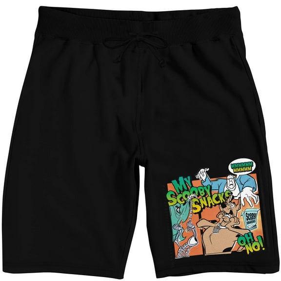 Scooby Doo Scooby Snacks Men's Black Sleep Pajama Shorts-Small