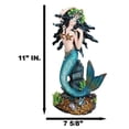 thumbnail image 5 of 11"H Nautical Turquoise Tail Mermaid Pearl Crown Princess By Treasures Statue, 5 of 9