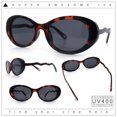 thumbnail image 2 of Womens Unique Wavy Crooked Arm Mod Oval Plastic Sunglasses Tortoise - Black, 2 of 8